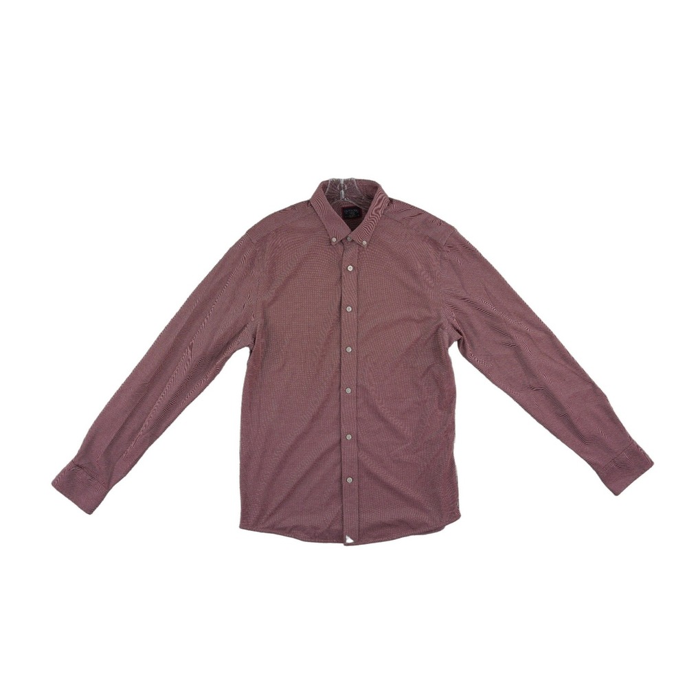 UNTUCKit Button Down Shirt Men's Size Large Burgundy Gingham Slim Fit Coolmax‎